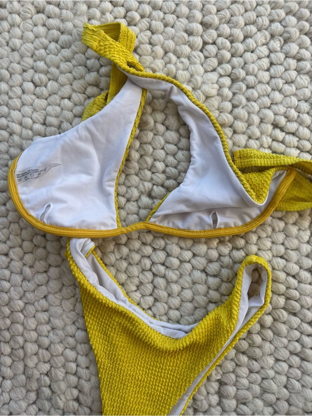 SHEIN Yellow Textured Bikini Set - Picture 4 of 4